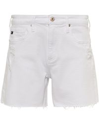 AG Jeans Ex-boyfriend Mid-rise Denim Shorts - White