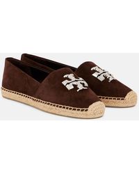 Tory Burch - Espadrilles Double T En Daim - Lyst