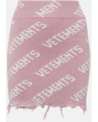 Vetements - Minigonna in misto lana con logo - Lyst