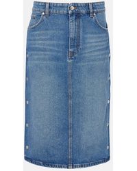 Stella McCartney - Mid-Rise Denim Pencil Skirt - Lyst