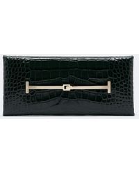 Tom Ford - Arc Croc-Effect Patent Leather Clutch - Lyst