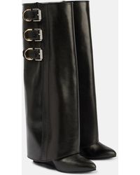 Givenchy - Shark Lock Buckles 90 Leather Knee-High Boots - Lyst