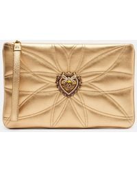 Dolce & Gabbana - Etui Devotion Mini Aus Metallic-Leder - Lyst
