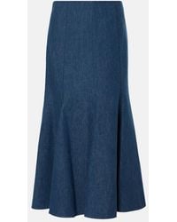 Gabriela Hearst - Amy Flared Cotton And Linen Midi Skirt - Lyst