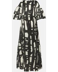 Max Mara - Printed Silk Organza Gown - Lyst