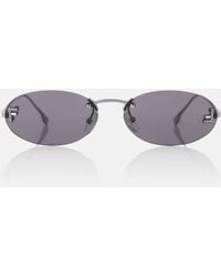 Fendi - First Crystal Oval Sunglasses - Lyst
