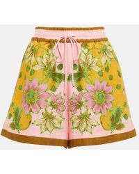 ALÉMAIS - Bedruckte Shorts Winnie aus Leinen - Lyst