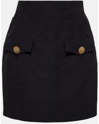 Balmain - Minirock Aus Wolle - Lyst