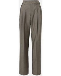 Victoria Beckham - Wool And Mohair Straight Pants - Lyst