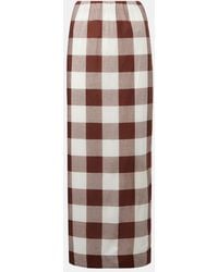 Posse - Mira Gingham Cotton Maxi Skirt - Lyst