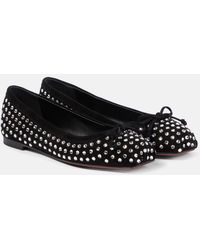 Christian Louboutin - Mamadrague Strass Boum Suede Flat - Lyst
