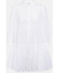 Poupette - Tesorino Embroidered Cotton Shirt Dress - Lyst