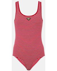 Prada - Logo Cotton-Blend Bodysuit - Lyst