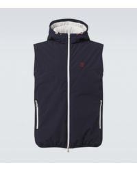 Brunello Cucinelli - Chaleco De Nylon Con Logo Y Capucha - Lyst