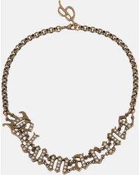 Blumarine - Logo Embellished Choker Necklace - Lyst