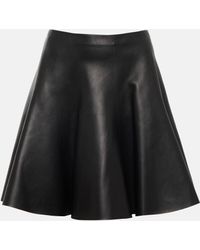Alaïa - Alaia Leather Miniskirt - Lyst