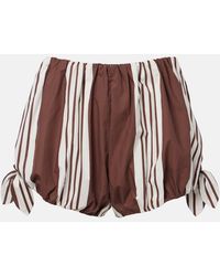 Posse - Rosie Striped Cotton Shorts - Lyst