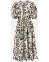 Ulla Johnson - Harriet Printed Cotton Poplin Midi Dress - Lyst