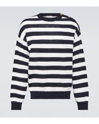 Valentino - Striped Cotton And Wool Sweater - Lyst