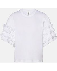 Noir Kei Ninomiya - Ruffled Cotton T-Shirt - Lyst