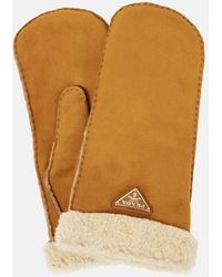 Prada - Shearling Mittens - Lyst