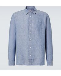 Orlebar Brown - Camisa Justin En Chambray De Lino - Lyst