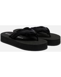 Balenciaga - Cushy Fringed Satin Platform Thong Sandals - Lyst