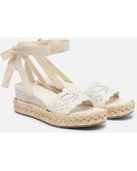 Jimmy Choo - Arlee 60 Embroidered Espadrille Wedges - Lyst