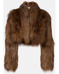 Blumarine - Cropped Shearling Jacket - Lyst