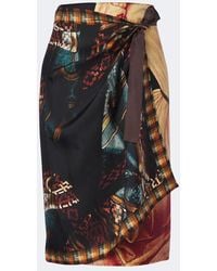 Dries Van Noten - Printed Silk Wrap Skirt - Lyst