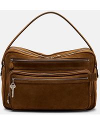 Acne Studios - Schultertasche Camero Large Aus Veloursleder - Lyst