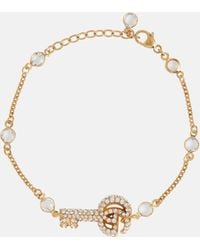 Gucci - Double G Key Bracelet With Crystals - Lyst