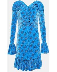 Rabanne - Floral Velvet Minidress - Lyst