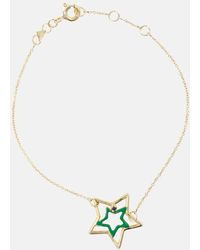 Aliita - Estrella 9kt Gold Cord Bracelet With Enamel And Sapphire - Lyst