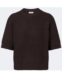 Brunello Cucinelli - Ribbed-Knit Cashmere And Wool-Blend Sweater - Lyst