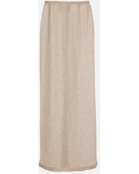 Leset - Stella Sequined Linen-Blend Maxi Skirt - Lyst