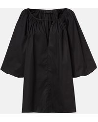 Adriana Degreas - Puff-Sleeve Cotton-Blend Minidress - Lyst