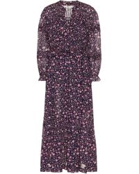 Étoile Isabel Marant Midikleid Likoya aus Baumwolle - Blau