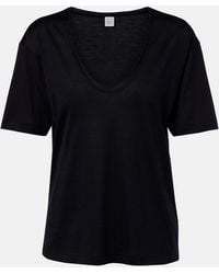 TOTEME - Cotton And Silk Jersey T-Shirt - Lyst