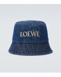 Loewe - Logo Denim Bucket Hat - Lyst