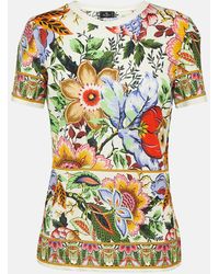 Etro - Floral Cotton T-shirt - Lyst