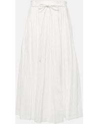 JOSEPH - Plisse Linen And Cotton-blend Midi Skirt - Lyst