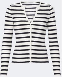 Veronica Beard - Anwin Striped Wool Cardigan - Lyst