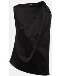 TOTEME - Draped Cotton And Linen Top - Lyst