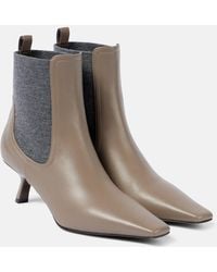 Brunello Cucinelli - Leather Ankle Boots - Lyst