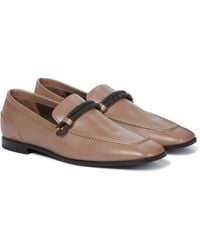Brunello Cucinelli Embellished Leather Loafers - Brown