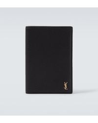 Saint Laurent - Cassandre Leather Card Holder - Lyst