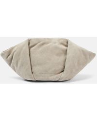 Brunello Cucinelli - Fold-Over Small Suede Clutch - Lyst