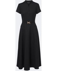 Oscar de la Renta - Belted Embellished Wool-Blend Midi Dress - Lyst