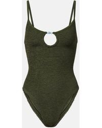 Hunza G - Mia Beaded Cutout Swimsuit - Lyst